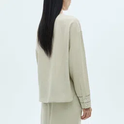 MANGO Openwork Design Pleated Front Detail Top image 4