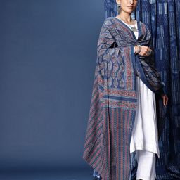 Taavi Block Printed Ajrakh Pure Cotton Dupatta image 4