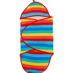 candy cot Unisex Red & Blue Sustainable Striped Blanket-6