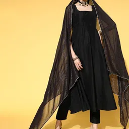 Inddus Solid Silk Blend Nuovo Sleeves Kurta Set-picture-31