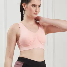 SECRETS BY ZEROKAATA Women Pack of 2 Assorted Solid Lightly Padded Sports Bra image 2