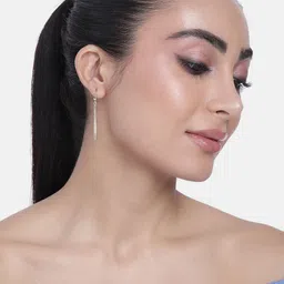 Estele Gold-Plated Contemporary Drop Earrings-47