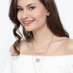 OOMPH Gold-Plated Beads & Charm Layered Necklace-54