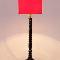 Devansh Red Solid Cylindrical Table Lamp image 3
