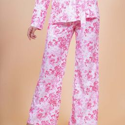 Salvia Sky Women Floral Printed Relaxed Trousers-image-33