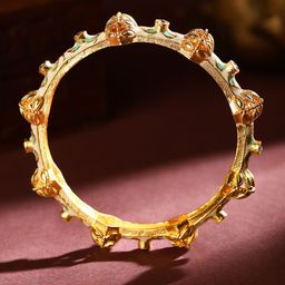Rubans 18K Gold Plated Set of 2 Enamel & Kundan Studded Bangles image 2