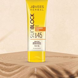 Jovees Herbal Sun Block Water Proof Sunscreen With SPF 45- 50 g-1