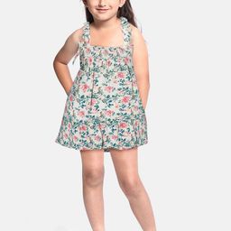 Pepe Jeans White & Green Floral A-Line Maxi Dress-22
