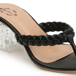 Denill Textured Open Toe Block Heels image 3