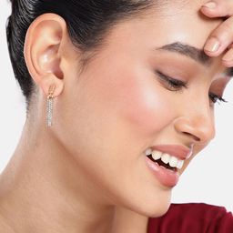 DressBerry Stone Studded Contemporary Drop Earrings-image-0