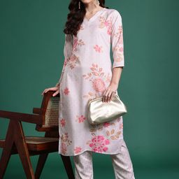 Indo Era Floral Printed Regular Kurta with Trousers-picture-57