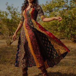 Anayna Women Red Floral Swirling Volume Dress-image-41