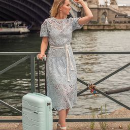 Nasher Miles Paris Textured Hard Large Trolley Suitcase - 55 cm-44