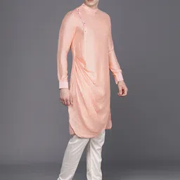 Manu Men Solid Kurta with Churidar & Nehru Jacket image 4