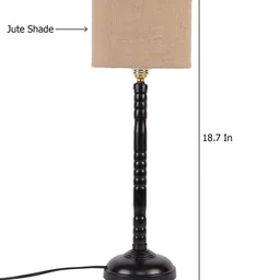 Devansh Beige Textured Traditional Table Lamp With Jute Shade image 3