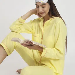 ANVI Be Yourself Lapel Collar Shirt & Pyjamas-image-39