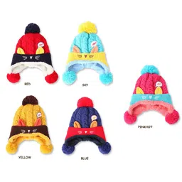 SYGA Kids Colourblocked Cotton Pompom Beanie-image-47
