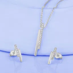 Carlton London Rhodium-Plated Cubic Zirconia Jewellery Set-20