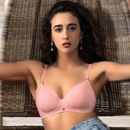 Soie Pink Solid Non-Wired Lightly Padded Everyday Bra CB-125BLUSH-image-78