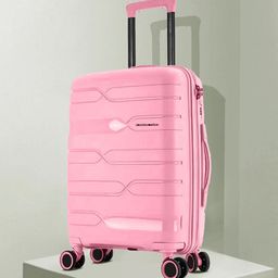 Nasher Miles Pink Textured Hard-Sided Medium Trolley Bag- 65 cm-14