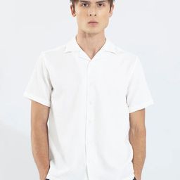 Snitch Men White Classic Boxy Fit Textured Self Design Casual Shirt-image-47
