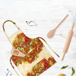 ArtzFolio Yellow & Brown Printed Pure Cotton Apron-26