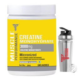 Muscle Performance Creatine Monohydrate,  Unflavoured with Steel Shaker  0.55 lb -image-84
