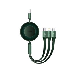 Baseus Bright Mirror 2 Series Retractable 3-in-1 Fast Charging Data Cable USB to M+L+C 3.5A 1.1m Green image 1