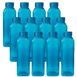 Kuber Industries Blue Set of 6 Plastic Solid Water Bottle-18