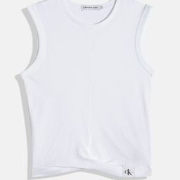 Calvin Klein Jeans Girls Solid Sleeveless Pure Cotton T-shirt-image-50