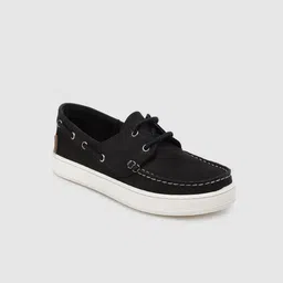 METRO KIDS COMPANY Boys Navy Blue Solid Leather Boat Shoes-picture-40