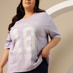Sztori Plus Size Printed Drop-Shoulder Sleeves Pure Cotton Oversized T-shirt-image-13