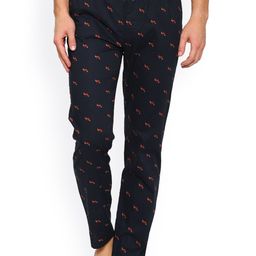 Urban Dog Navy Printed Slim Fit Pyjamas-image-5