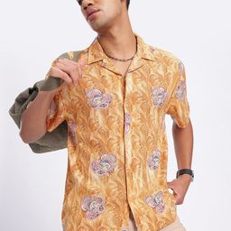 glitchez Retro Drip Paisley Print Bowling Shirt-image-21