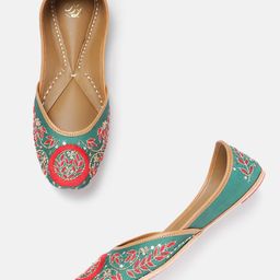 House of Pataudi Floral Embroidered Mojaris-image-46