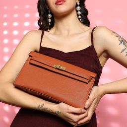 HAUTE SAUCE by Campus Sutra Leather Structured Sling Bag-image-79