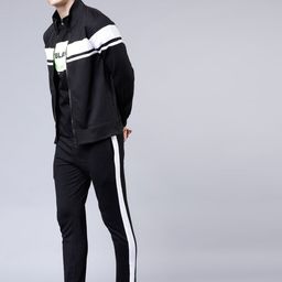 HIGHLANDER Men Black & White Colourblocked Sweatshirt-image-95