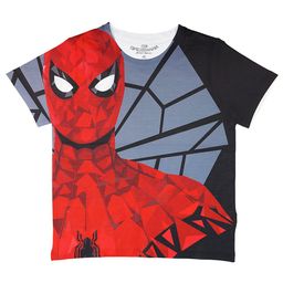 Marvel by Wear Your Mind Boys Black & White Printed Round Neck T-shirt-image-64