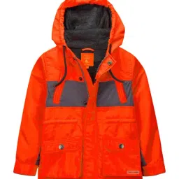 Cherry Crumble By Nitt Hyman Kids Orange Color Block Pattern Jacket-picture-39