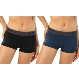 Freecultr Black & Blue Plain Boy-Shorts Panties - Pack Of 2-image-85