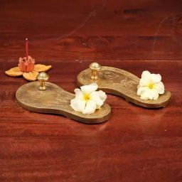 Ekaa Handicrafts Gold Traditional Brass Charan Paduka-43