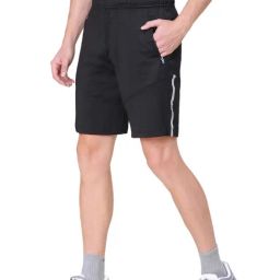 Van Heusen Performance Regular Fit Swift Dry 4 Way Stretch Solid Knit Shorts - Black image 3