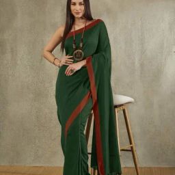 Salwar Studio Green & Maroon Cotton Printed Saree-picture-44
