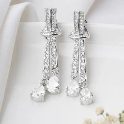 Joker & WItch Silver Drop Glimmers Drop Earring-16