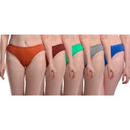 AROUSY Grey & Green Cotton Bikini Panties - Pack Of 5-image-10