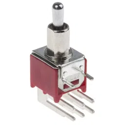 RS PRO Toggle Switch PCB Mount On-Off-On DPDT Through Hole Terminal, 7347205P-39