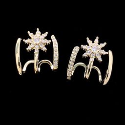 FIMBUL Gold-Plated Cubic Zirconia Studded Star Shaped Studs image 5