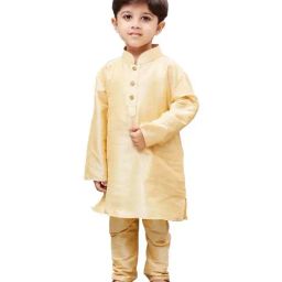 VASTRAMAY Kids Gold Kurta Set-image-29