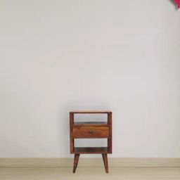 Artisan Furniture Brown Wood Dante Chestnut Bedside Table-image-67
