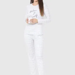 Sweet Dreams White Graphic Print Pajama Set-picture-31